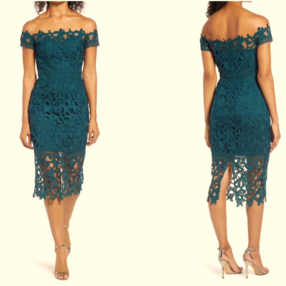 Looking for…Chi Chi London Anna Teal lace Dress